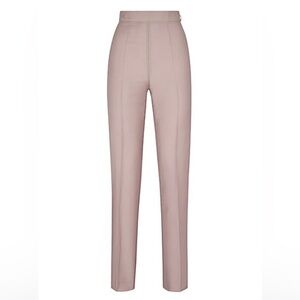 FENDI CALLIGRAPHY MOHAIR WOOL HIGH RISE STRAIGHT LEG PANTS EU 40